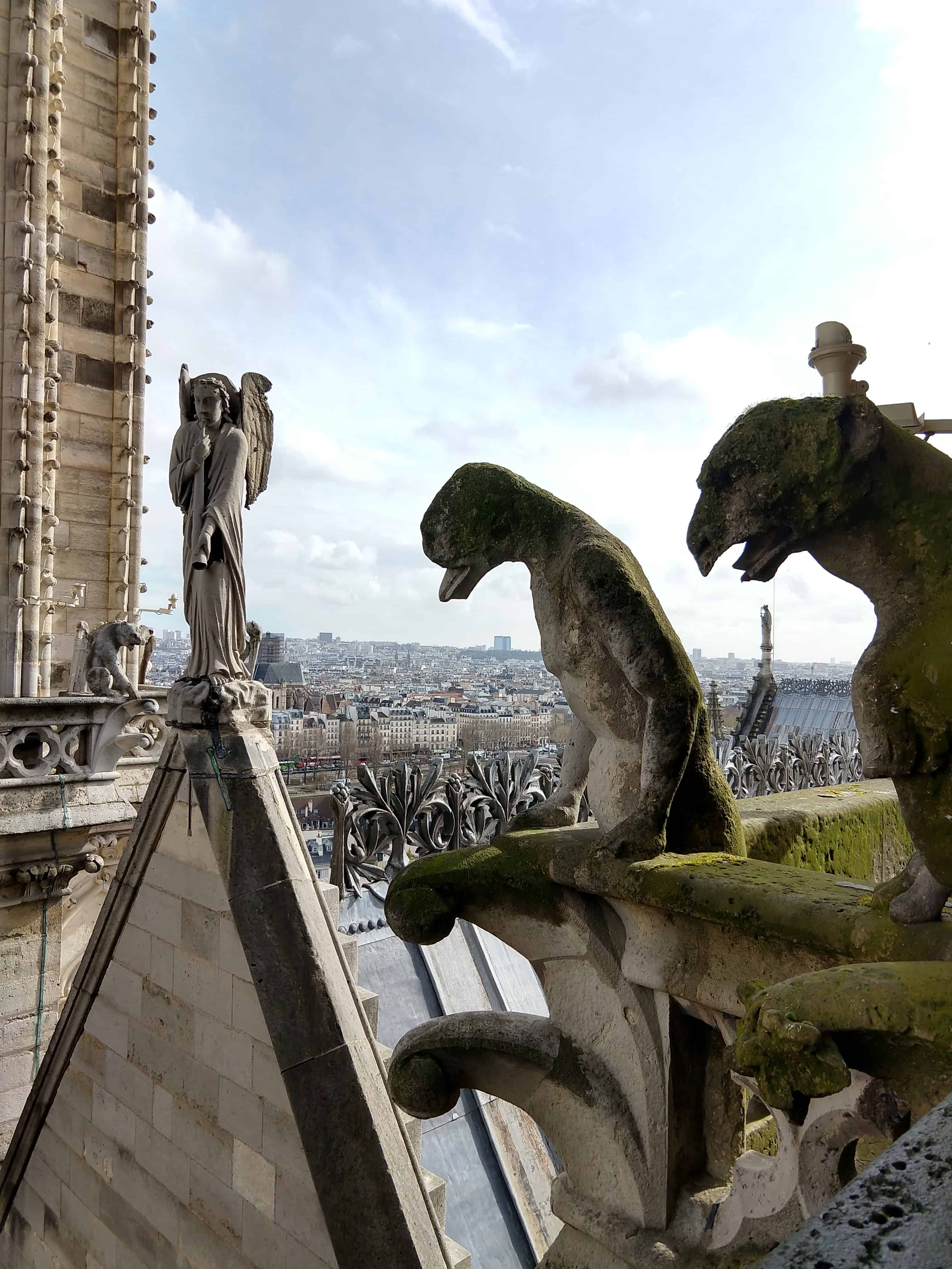 Detalhes das torres do Notre Dame