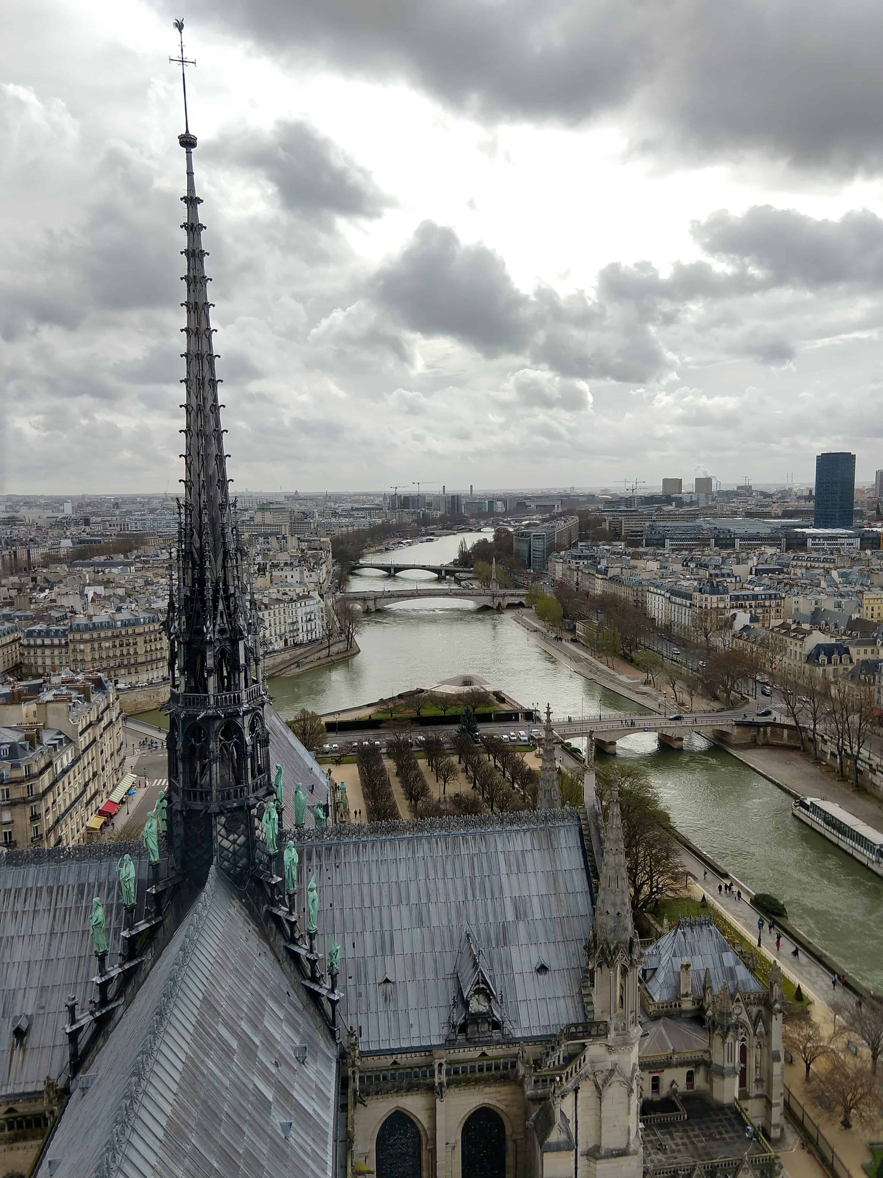 Vista do topo das torres de Notre Dame